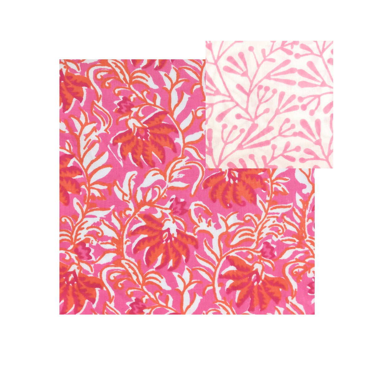 NEW Cotton Long Kimono - Jaipur Magenta & Orange Fabric