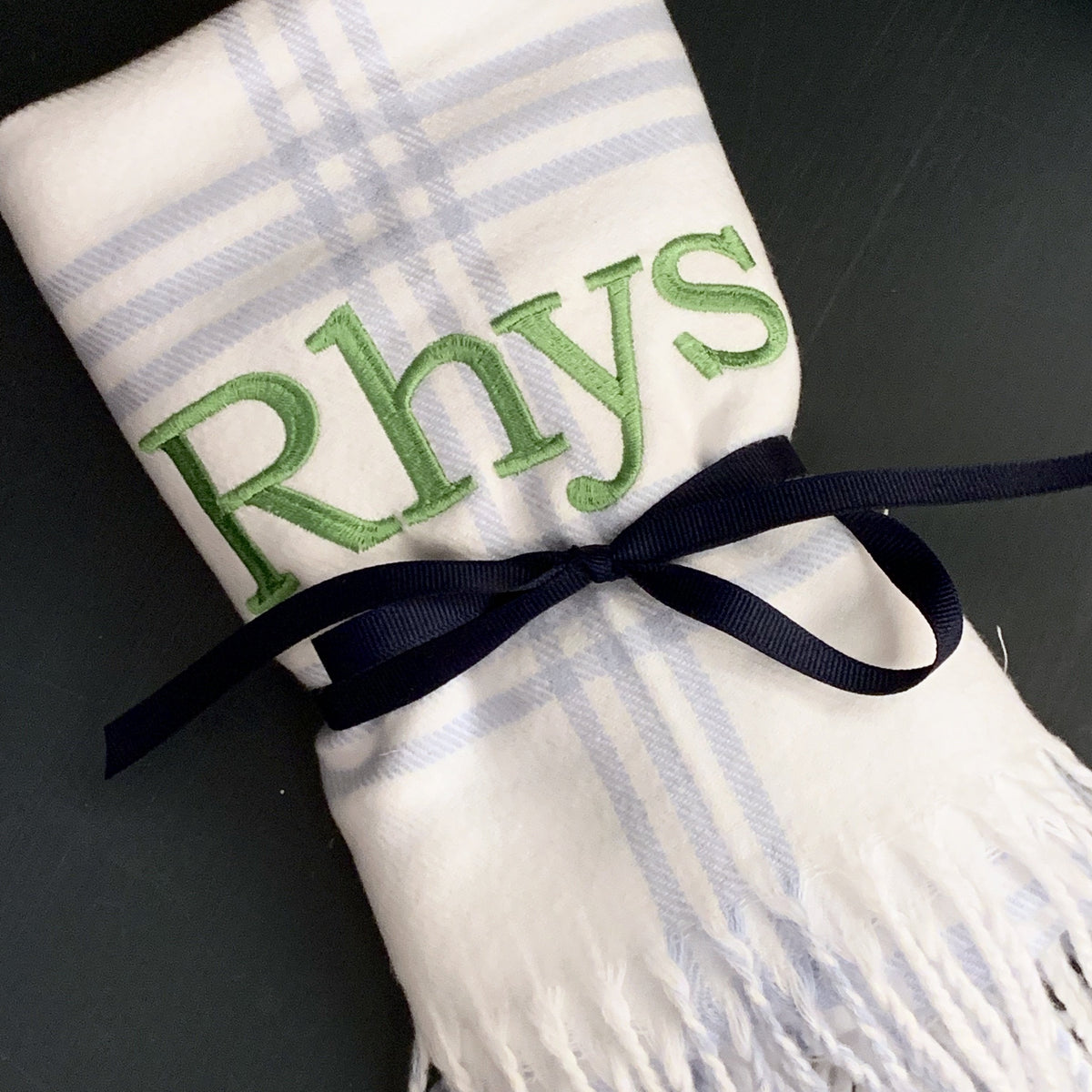 Embroidered Monogram Baby Flannel Blanket