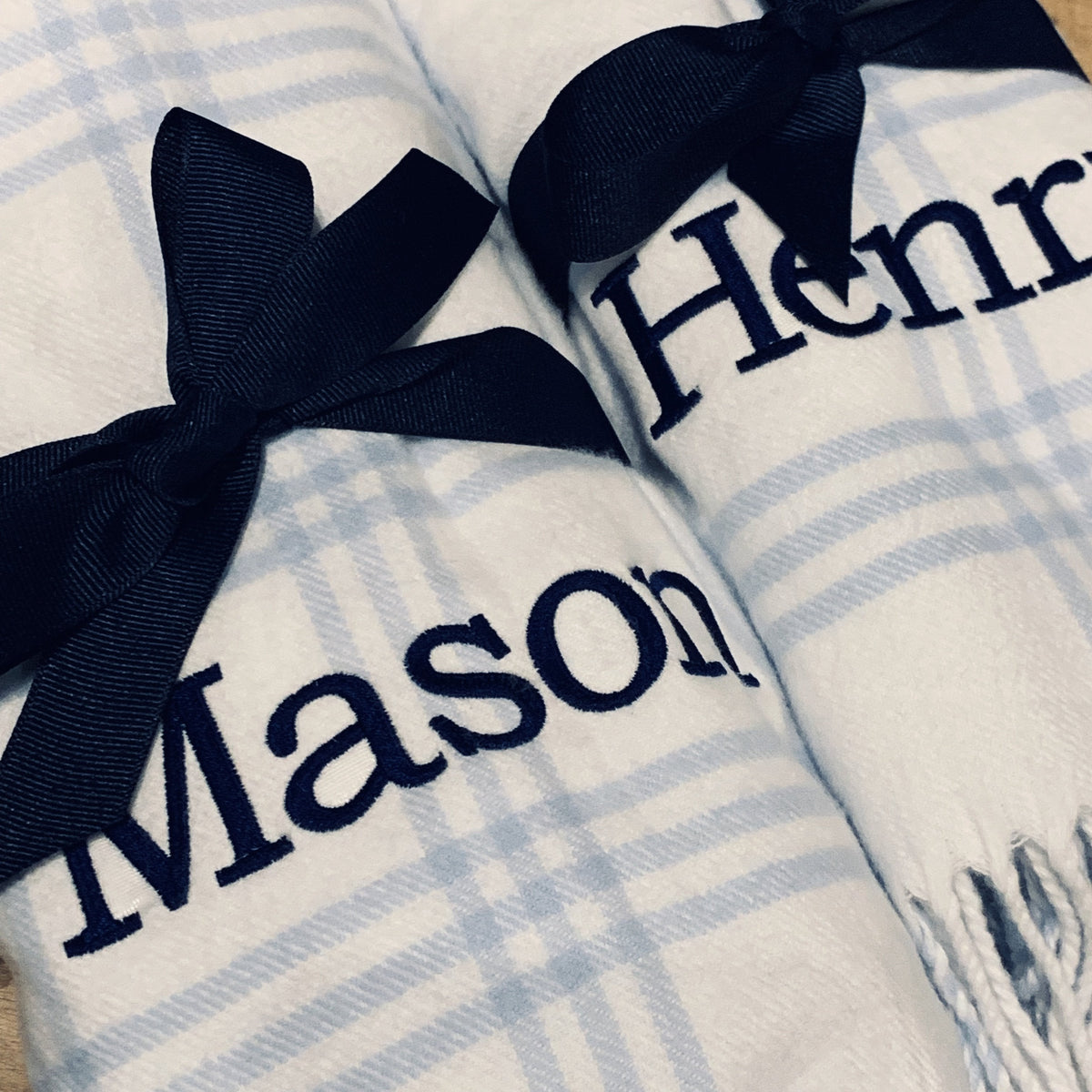 Embroidered Monogram Baby Flannel Blanket