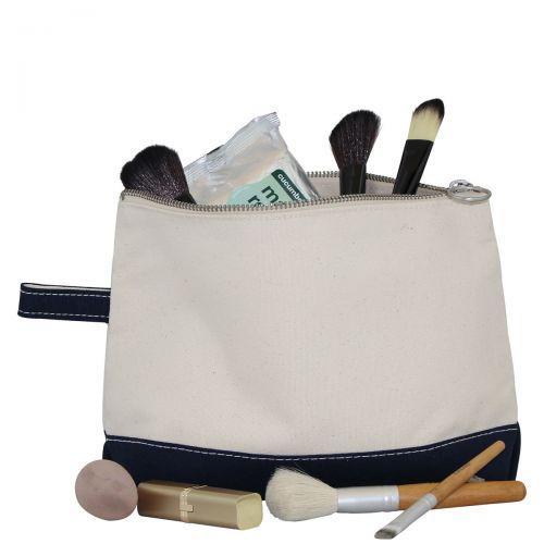 Embroidered Monogram Canvas Makeup Bag