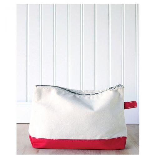Embroidered Monogram Canvas Makeup Bag