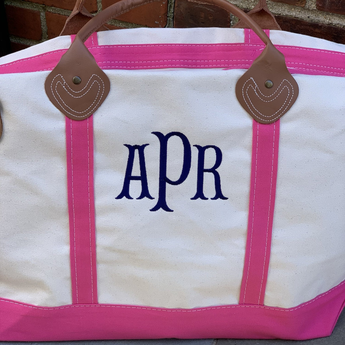 Embroidered Monogram Canvas Weekender Duffel
