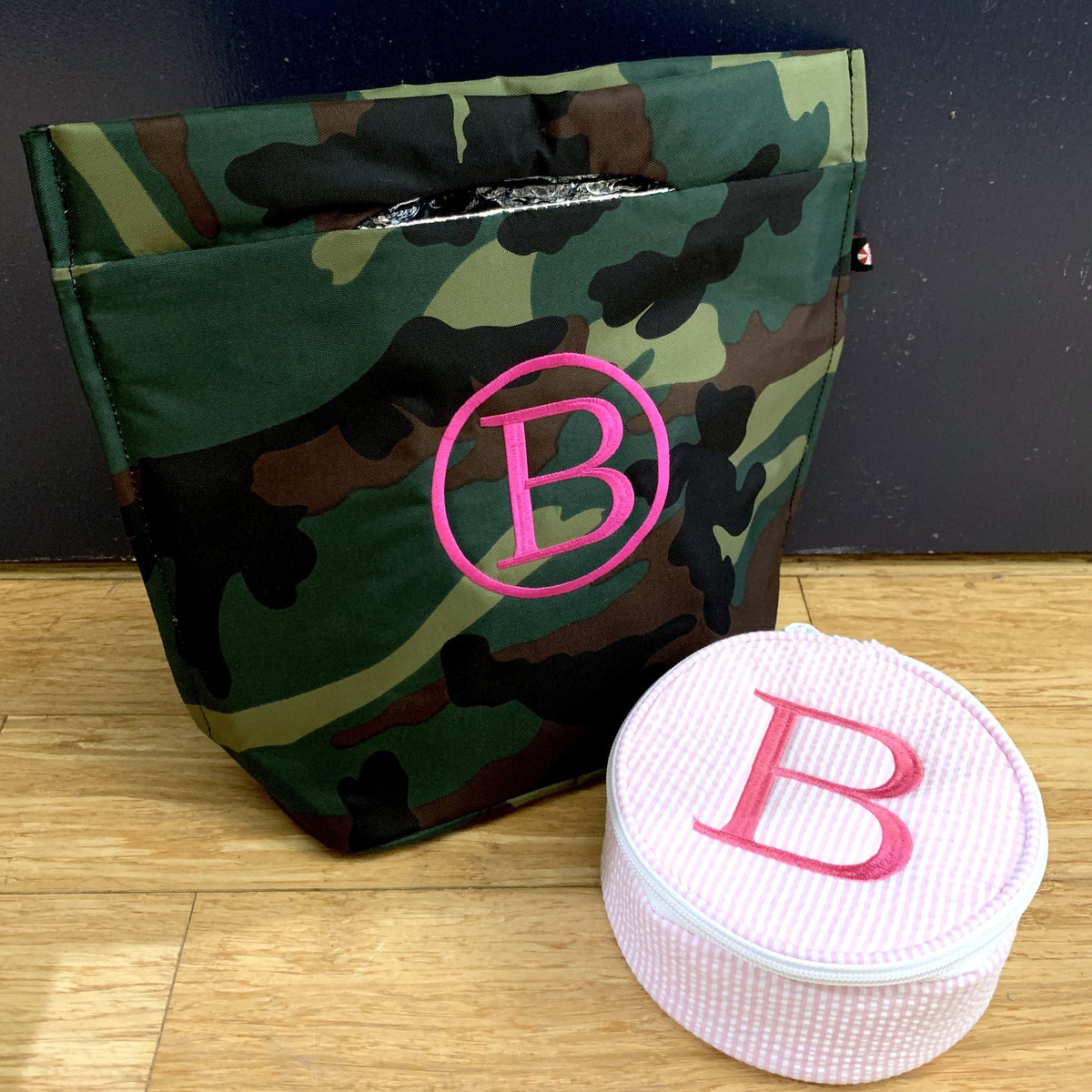 Embroidered Monogram Large Jewel Round Home Travel