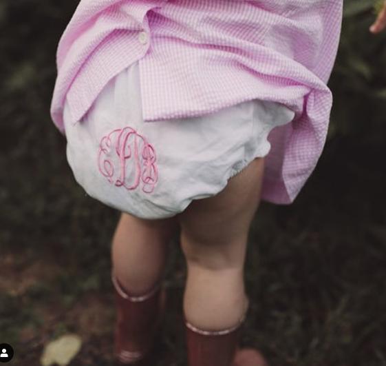 Embroidered Monogram Diaper Cover