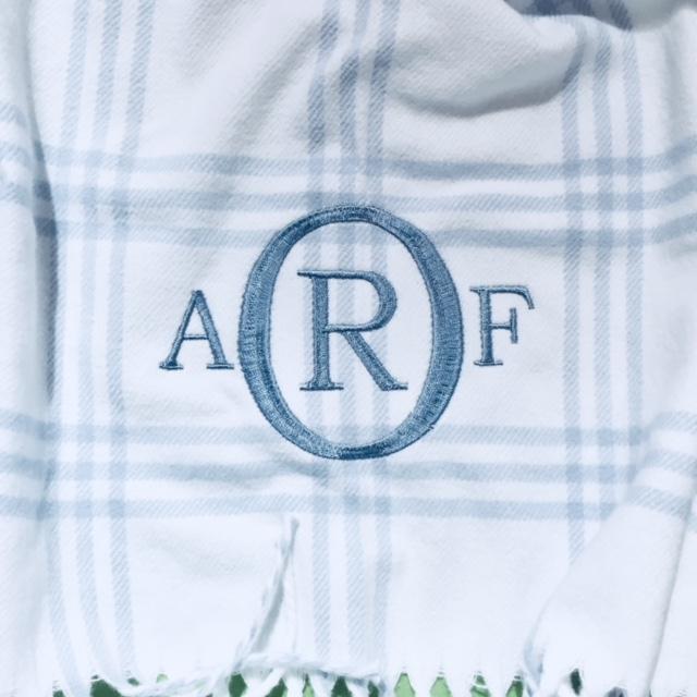 Embroidered Monogram Baby Flannel Blanket