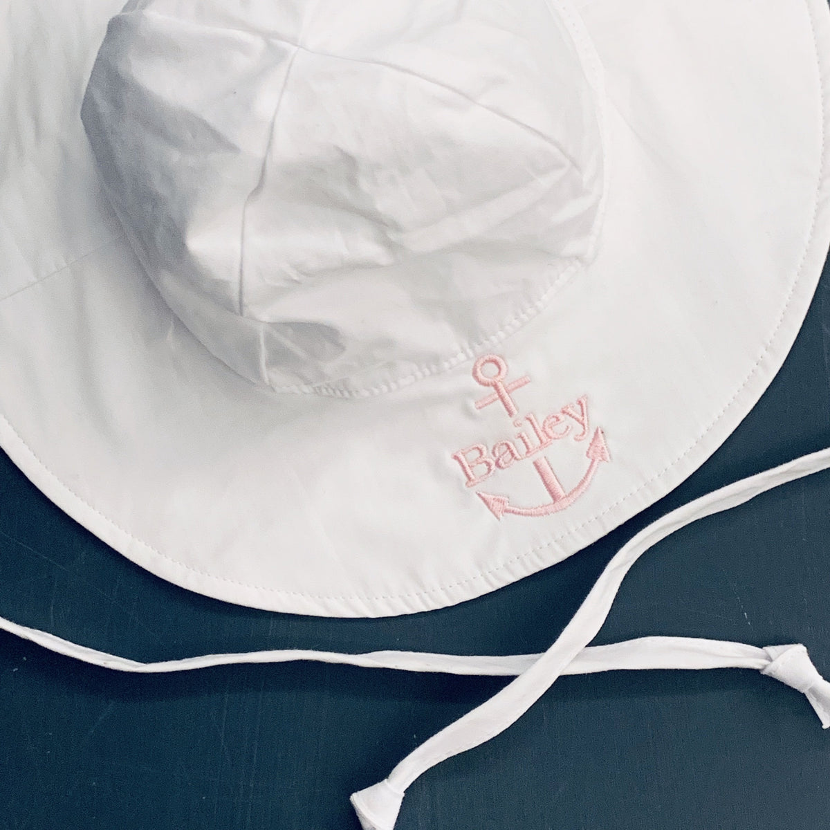 Embroidered Monogram Baby Floppy Hat UPF50+