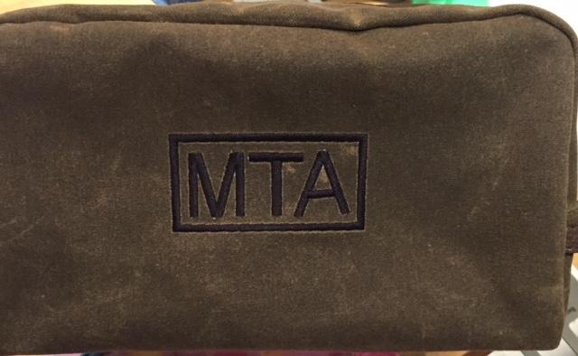 Embroidered Monogram Waxed Cotton Dopp Kit