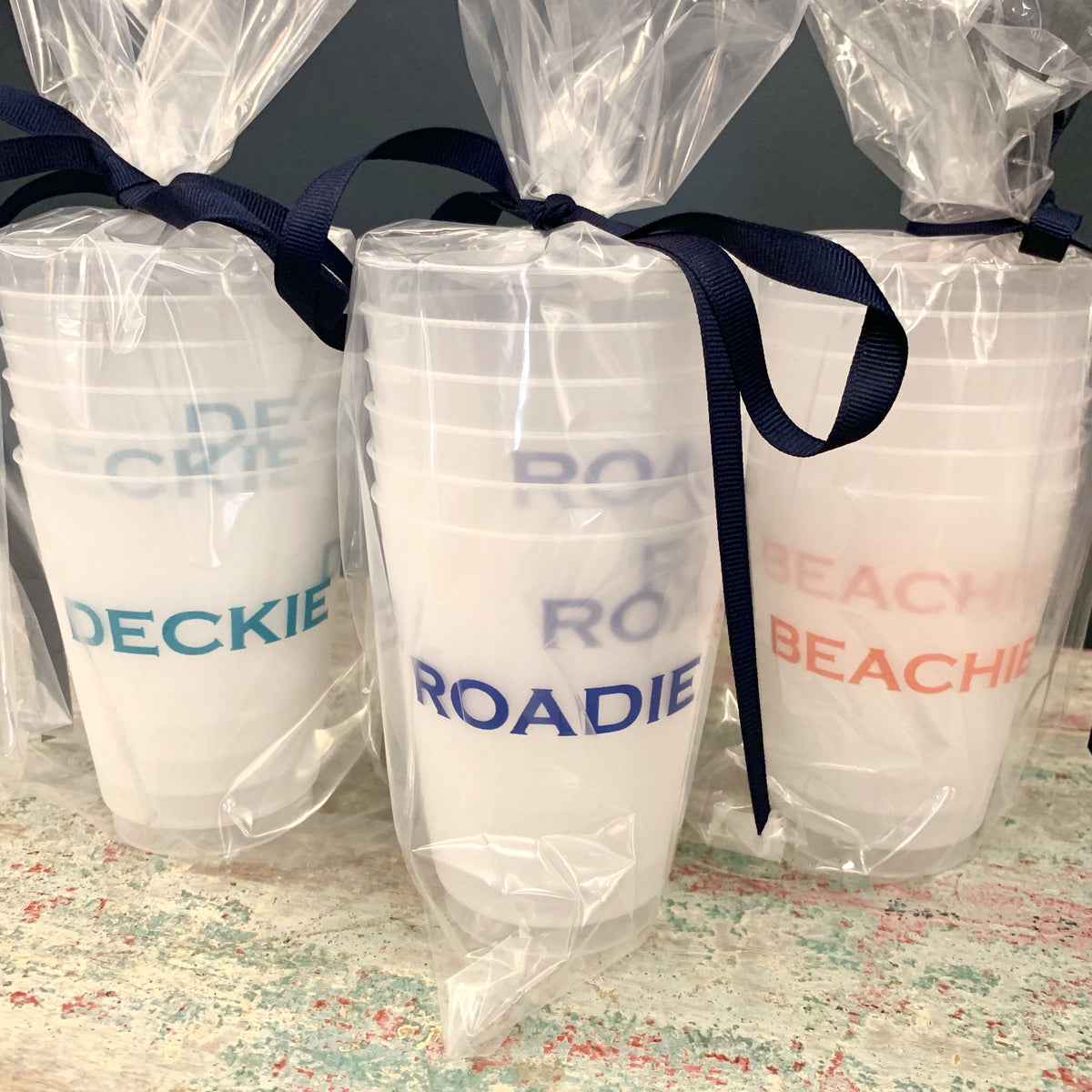 Shatterproof Party Cups Roadie One for the road Beachie Boatie Porchie Deckie