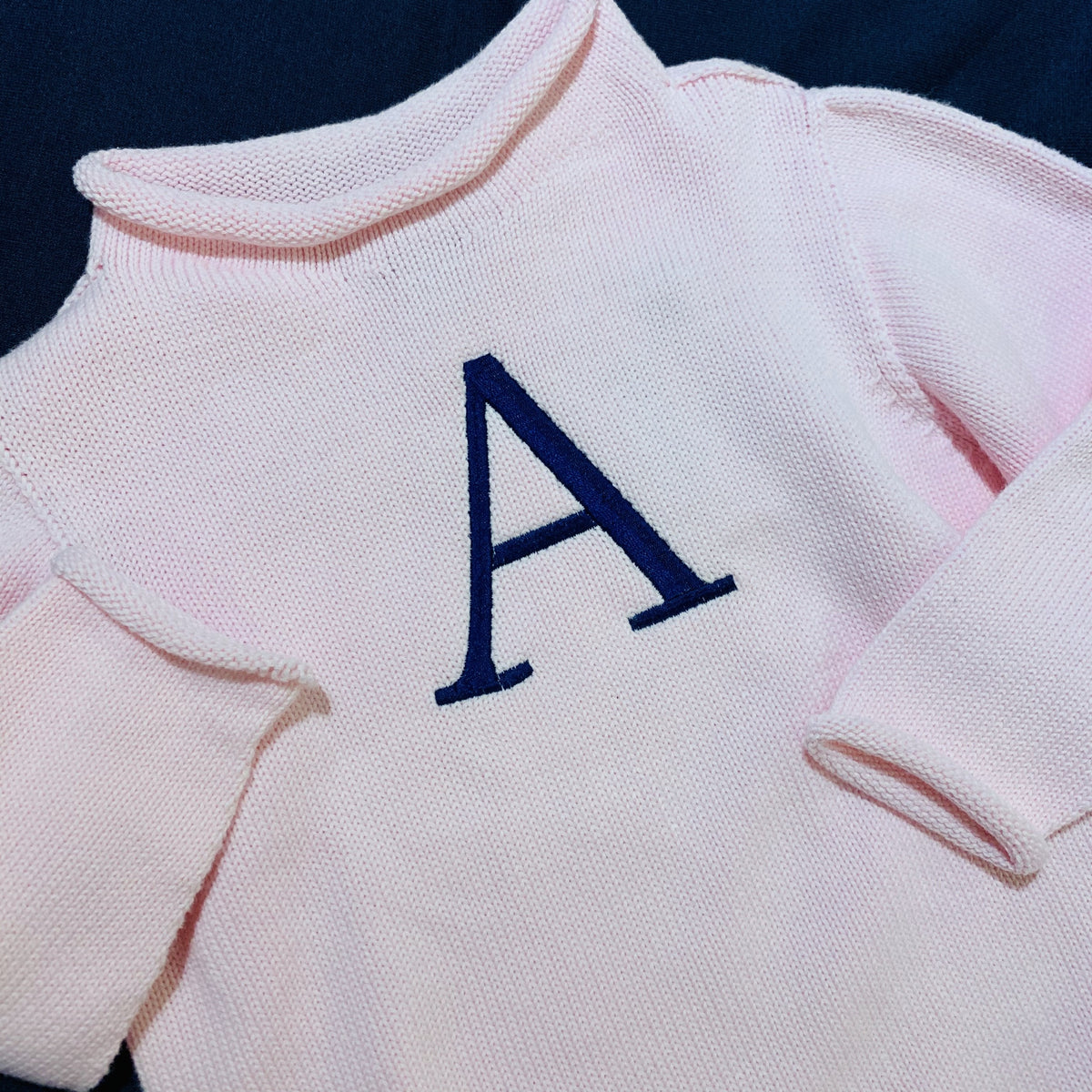 Embroidered Monogram Baby Rollneck Sweater