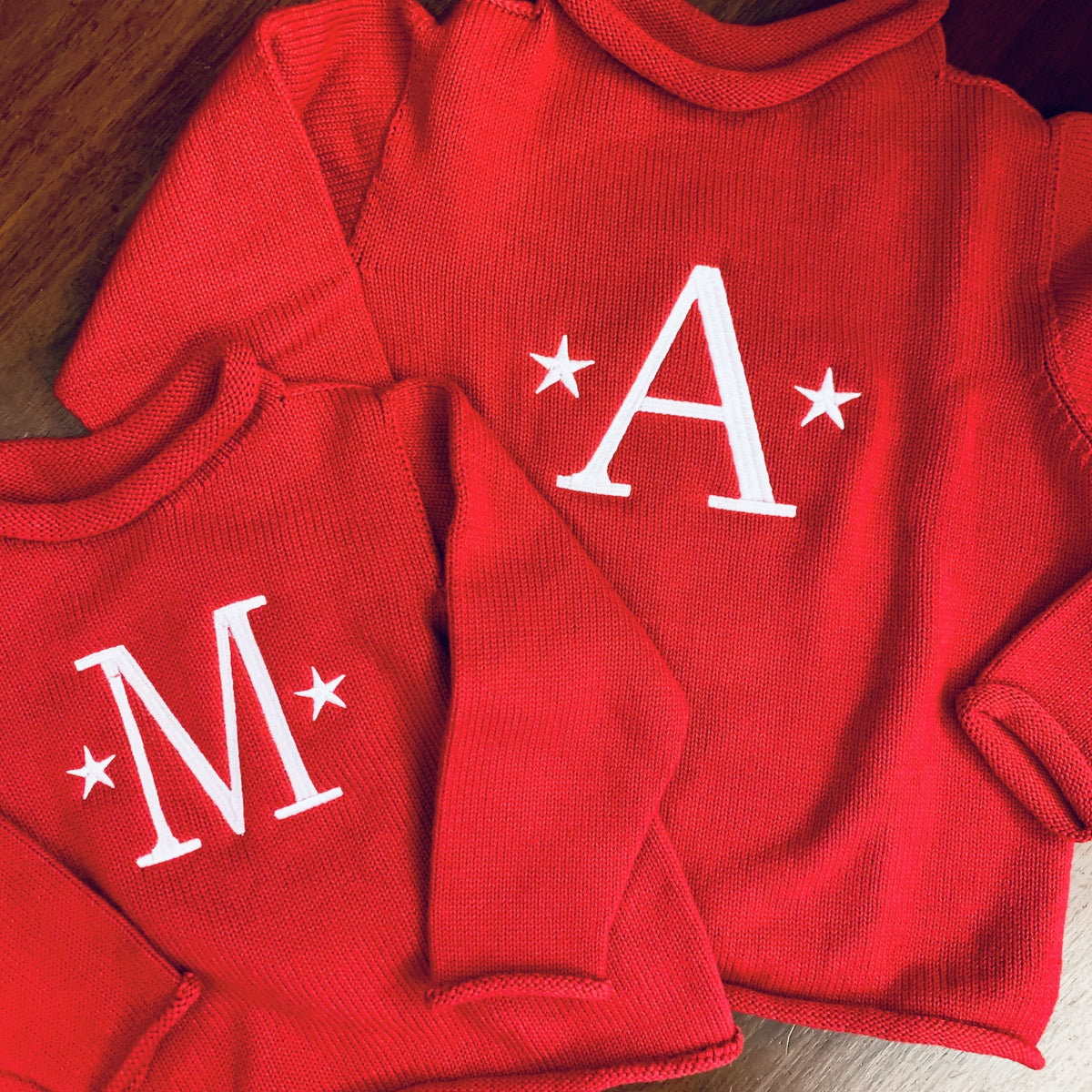 Embroidered Monogram Baby Rollneck Sweater