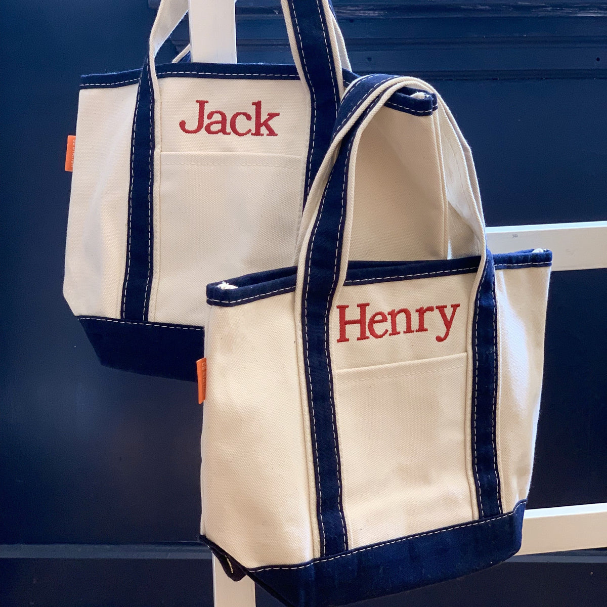 Embroidered Monogram Small Boat Tote