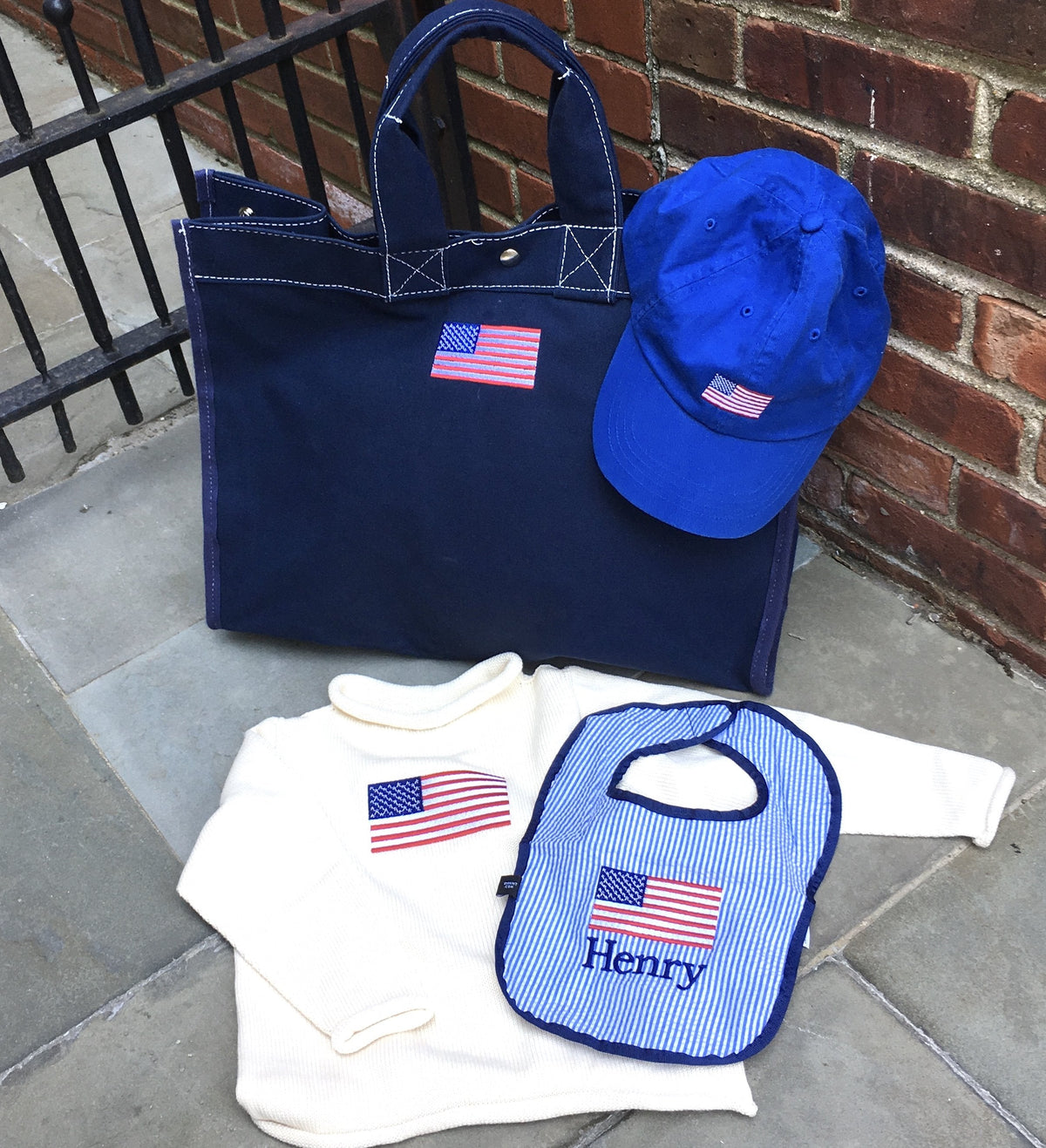 Embroidered Monogram Utility Canvas Field Bag