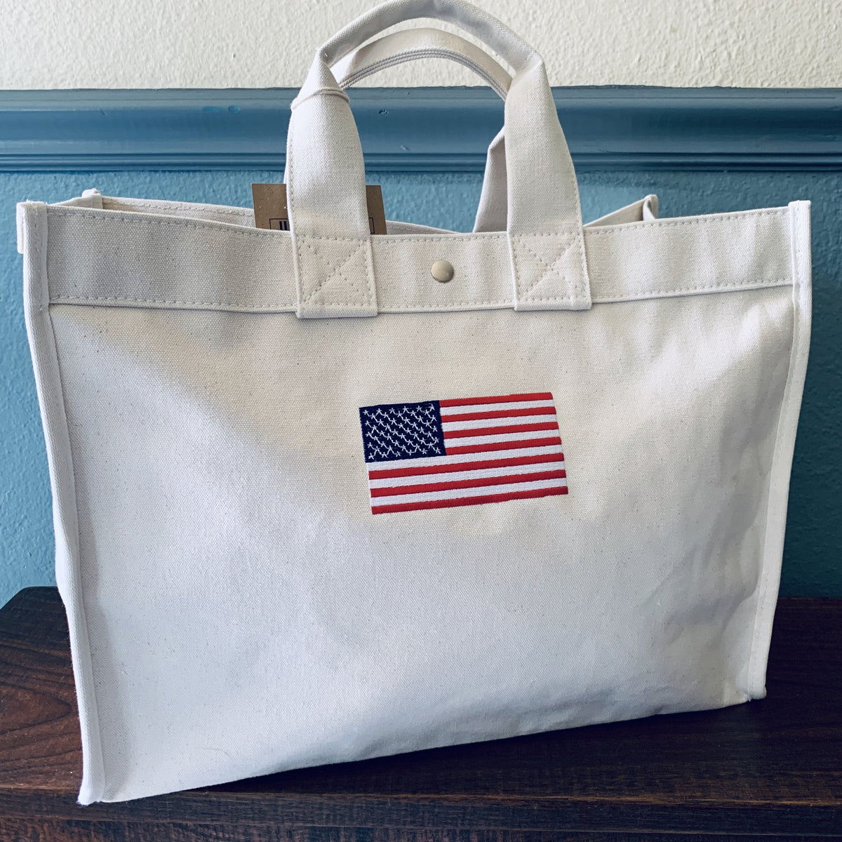 Embroidered Monogram Utility Canvas Field Bag