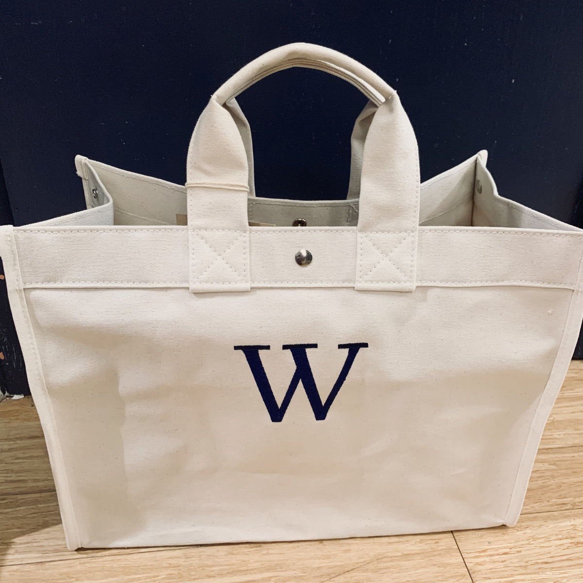 Embroidered Monogram Utility Canvas Field Bag
