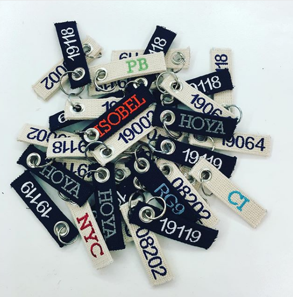 custom webbing keyring keychain embroidered