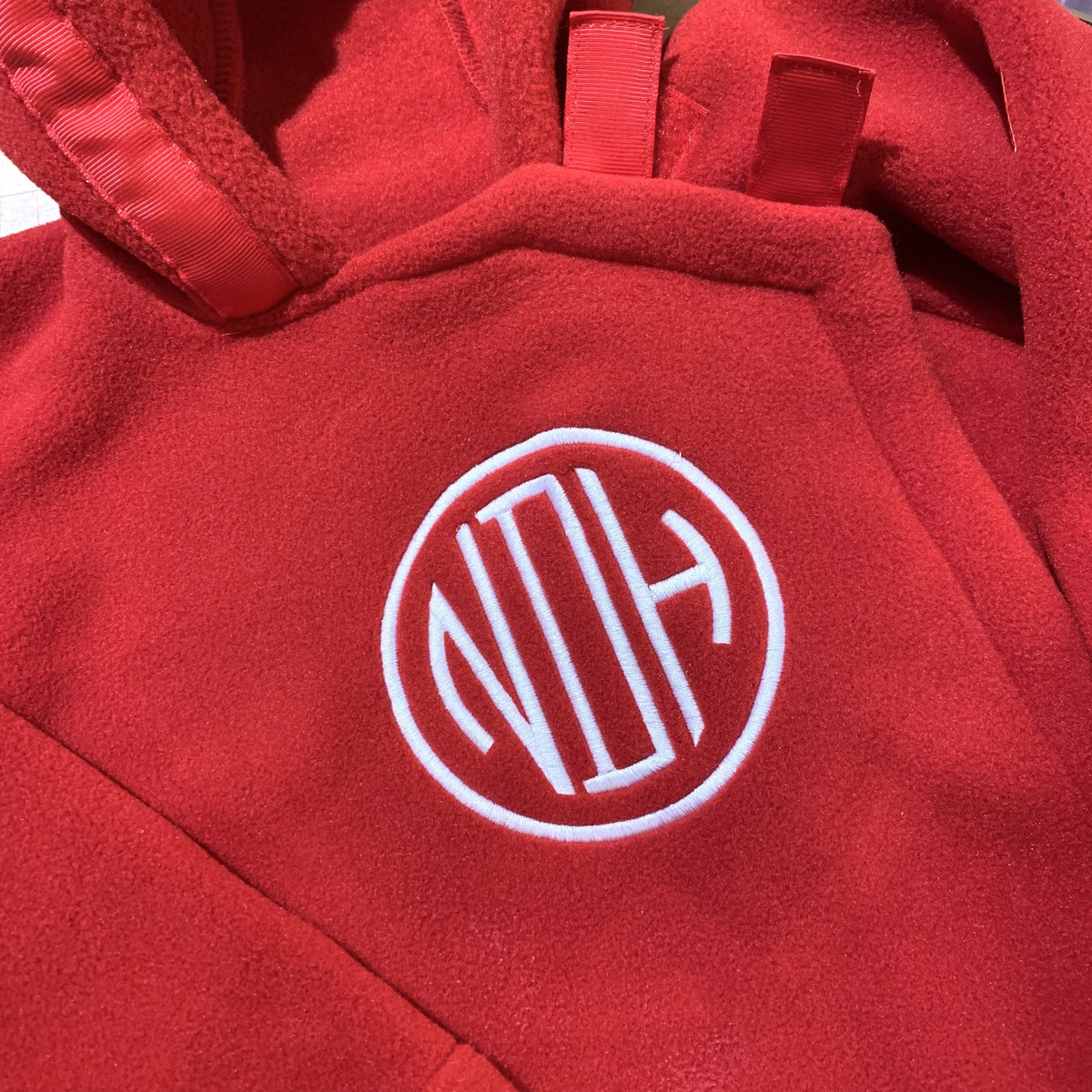 Embroidered Monogram Baby Fleece Jacket Widgeon