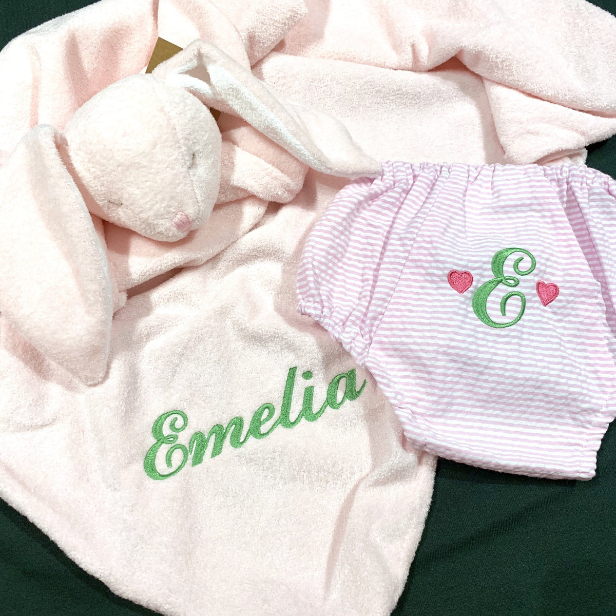 Embroidered Monogram Diaper Cover Animal Blankie