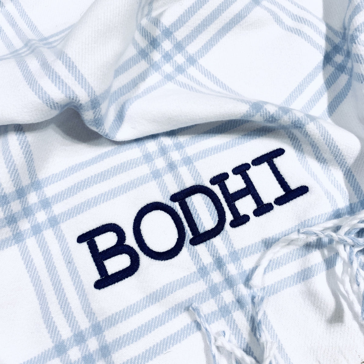 Embroidered Monogram Baby Flannel Blanket