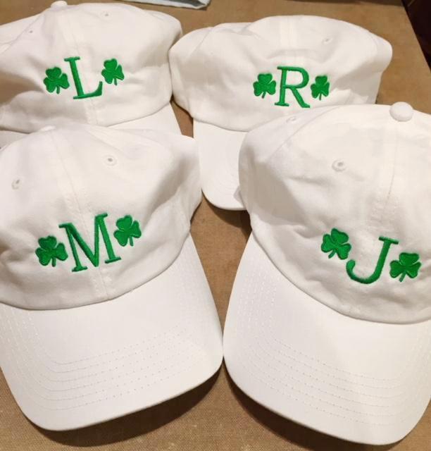 Embroidered Monogram Baseball Cap Hat Irish