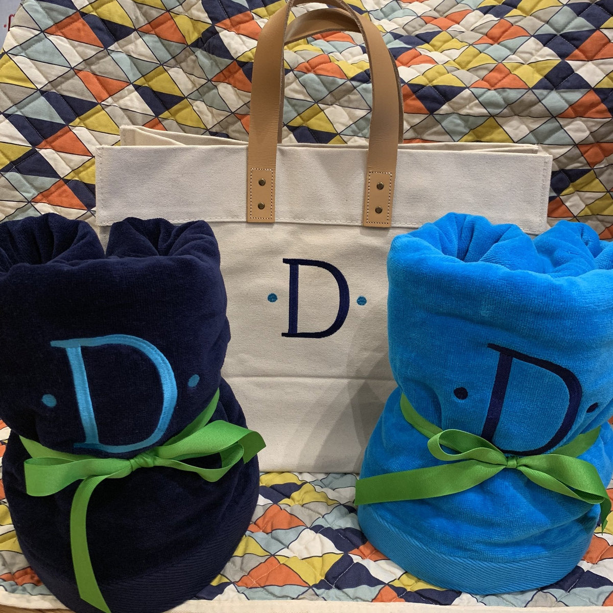 Embroidered Monogram Beach Towel Advantage Tote