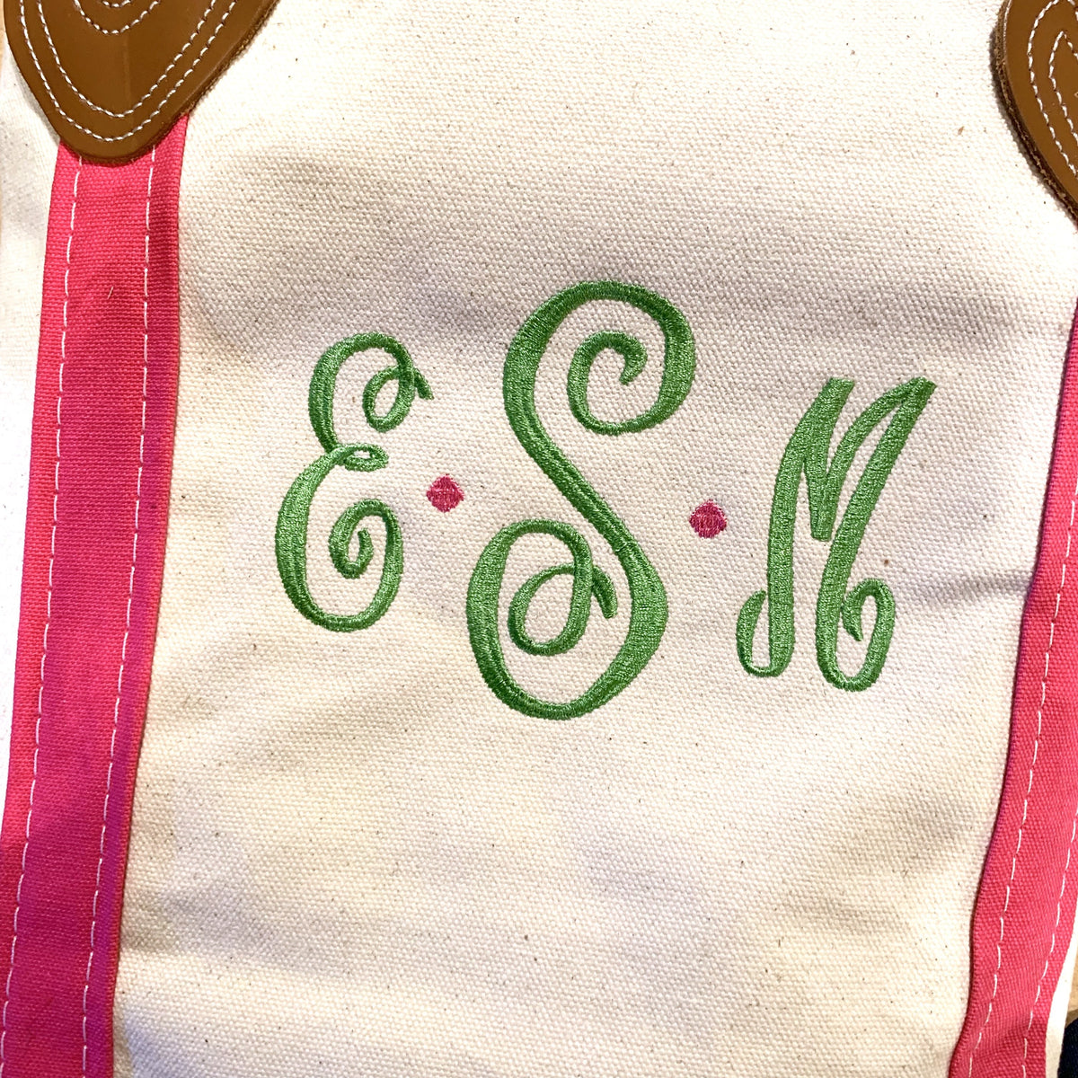 Embroidered Monogram Canvas Weekender Duffel