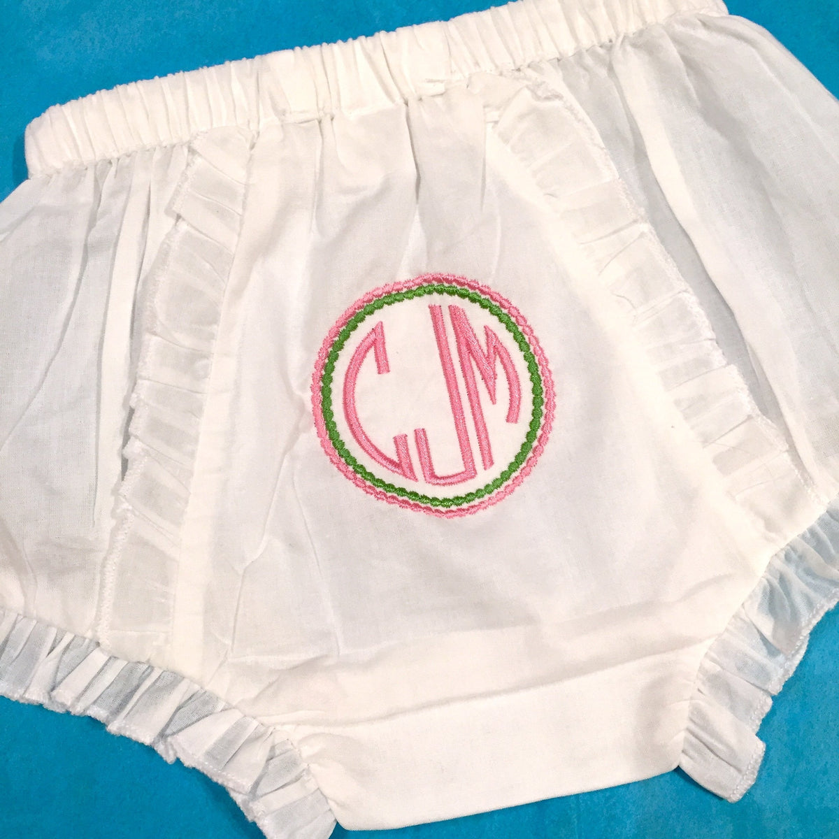 Embroidered Monogram Diaper Cover