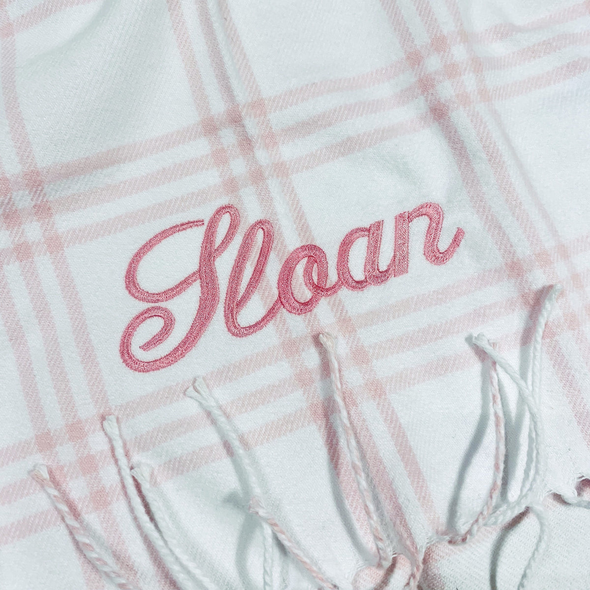 Embroidered Monogram Baby Flannel Blanket