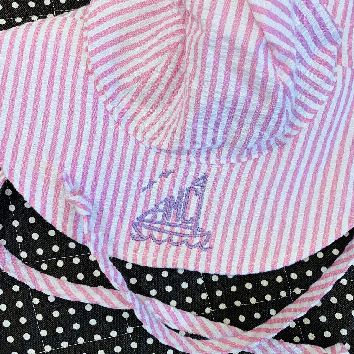 Embroidered Monogram Baby Floppy Hat UPF50+