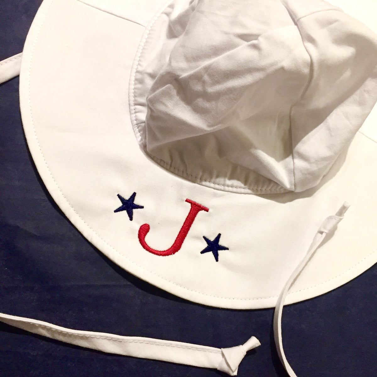 Embroidered Monogram Baby Floppy Hat UPF50+