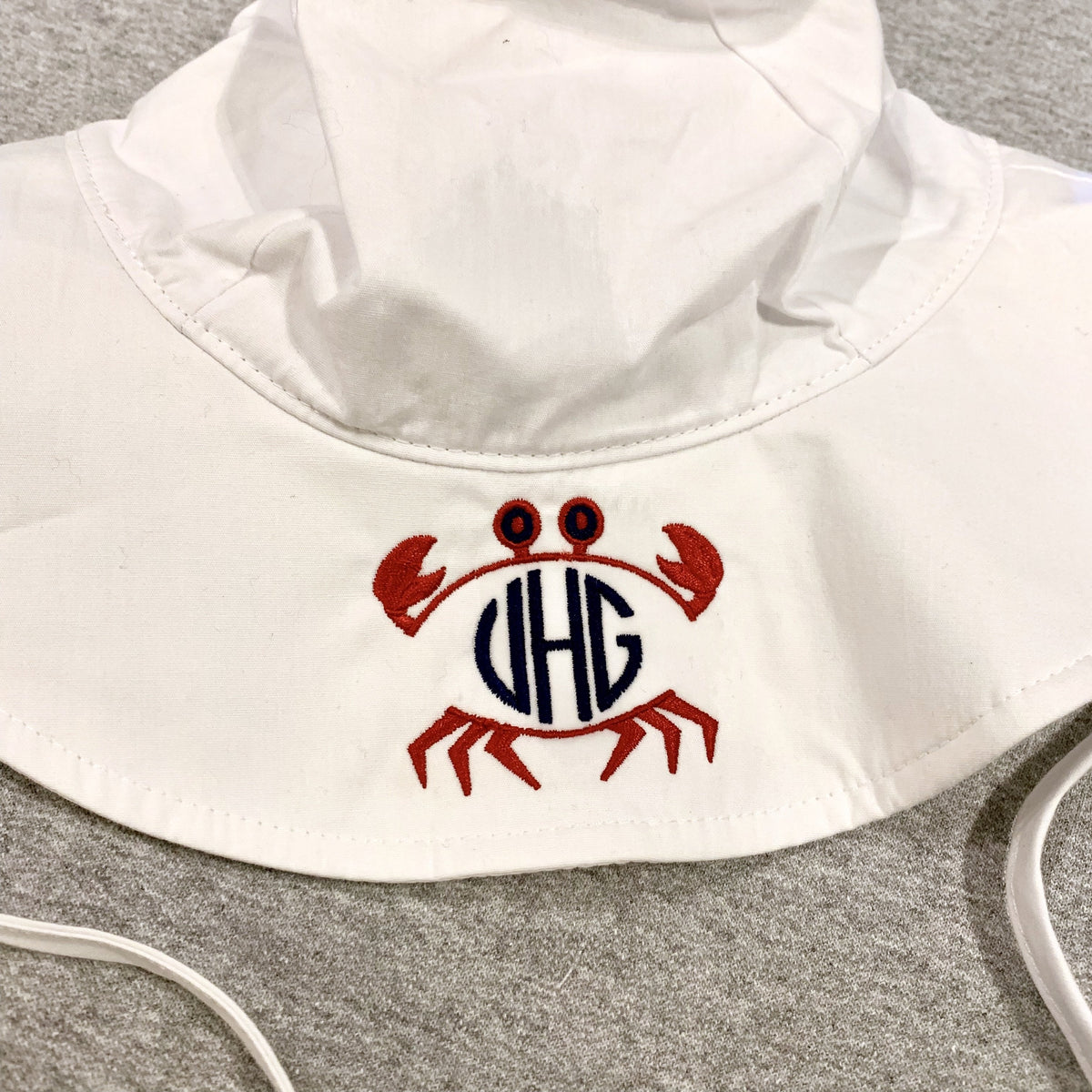Embroidered Monogram Baby Floppy Hat UPF50+