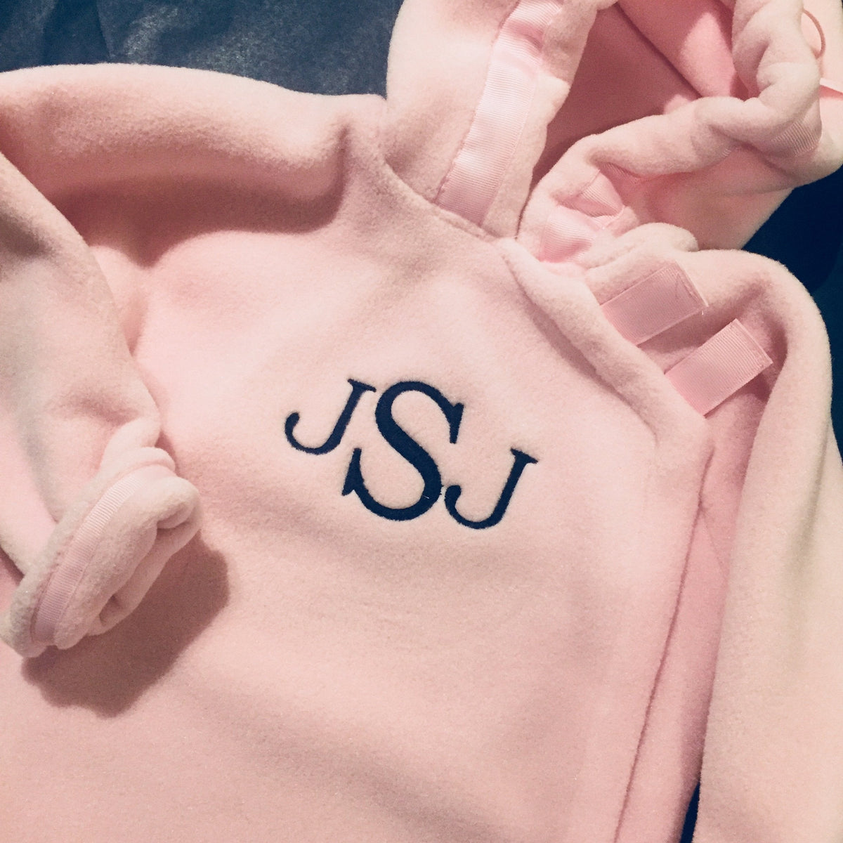 Embroidered Monogram Baby Fleece Jacket Widgeon