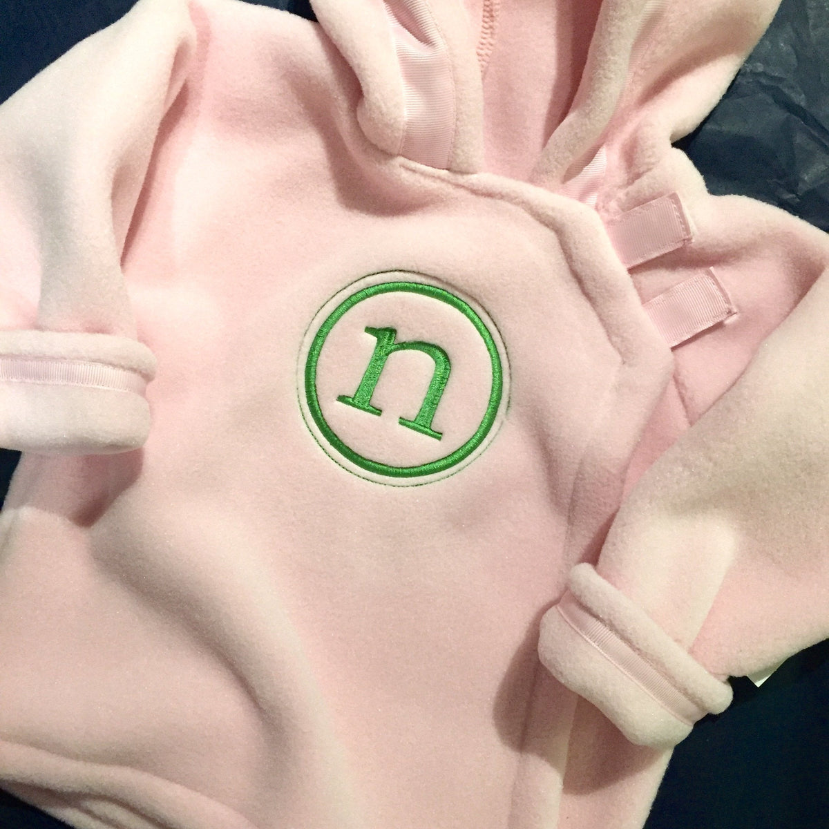Embroidered Monogram Baby Fleece Jacket Widgeon