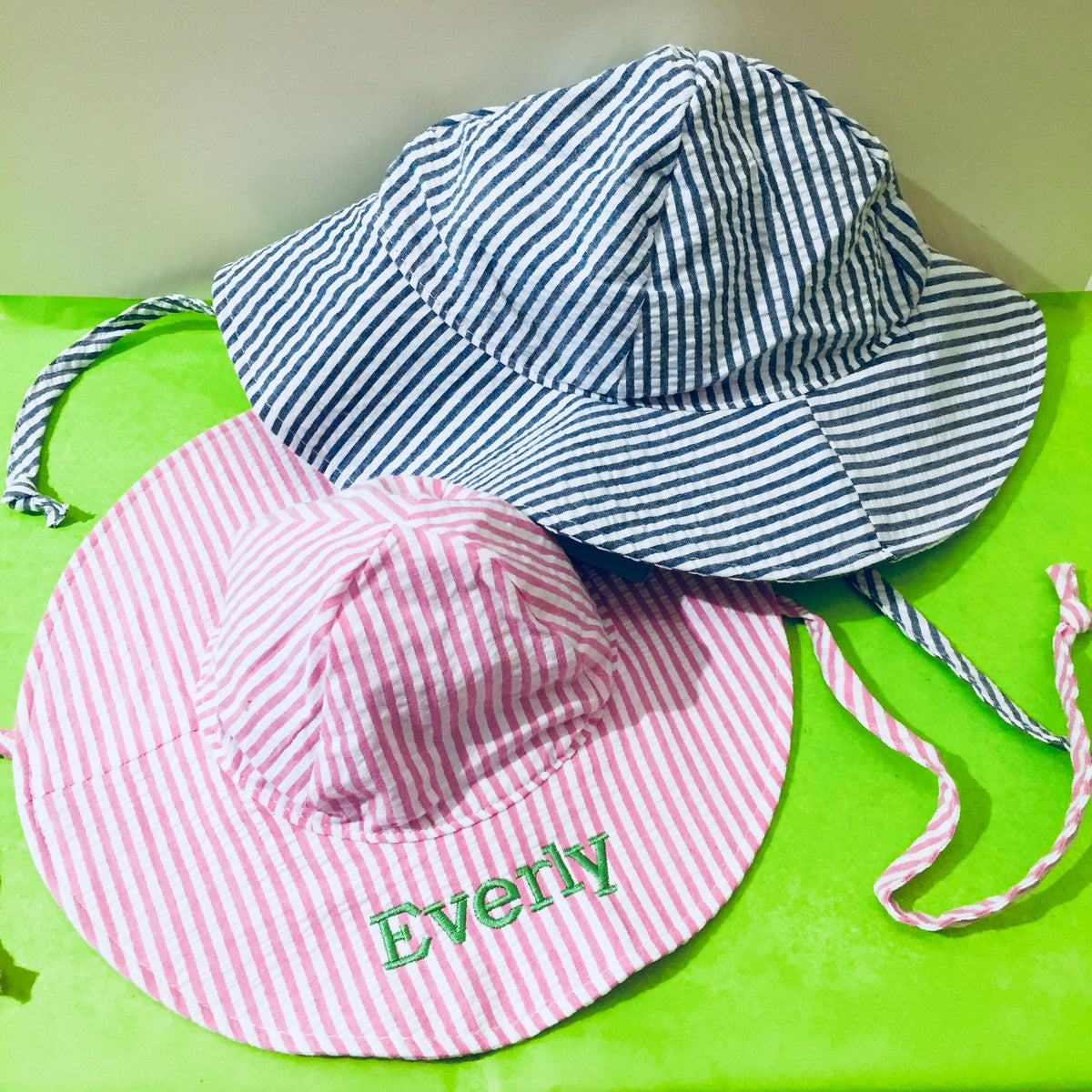 Embroidered Monogram Baby Floppy Hat UPF50+