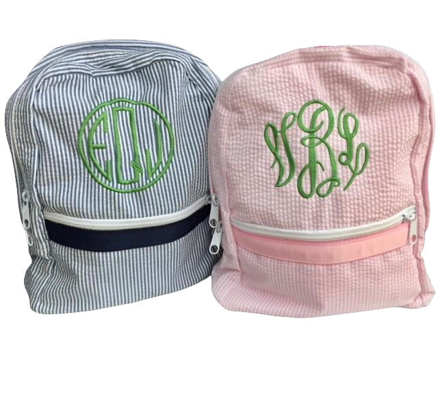 Kids Small Seersucker Backpack