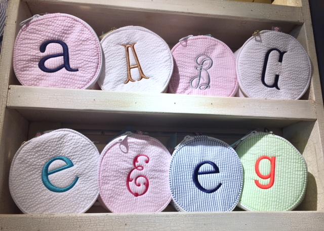 Embroidered Monogram Large Jewel Round Home Travel