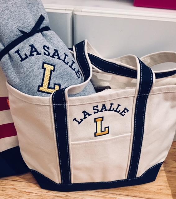 Embroidered Monogram Medium Canvas Boat Tote