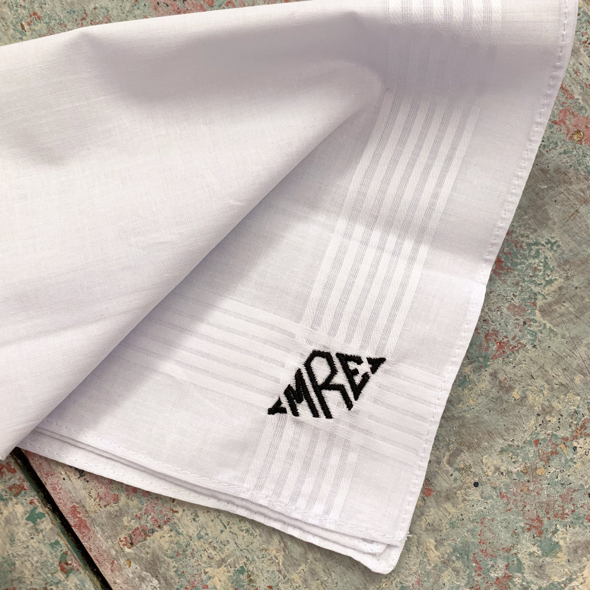 Embroidered Monogram Mens Handkerchief