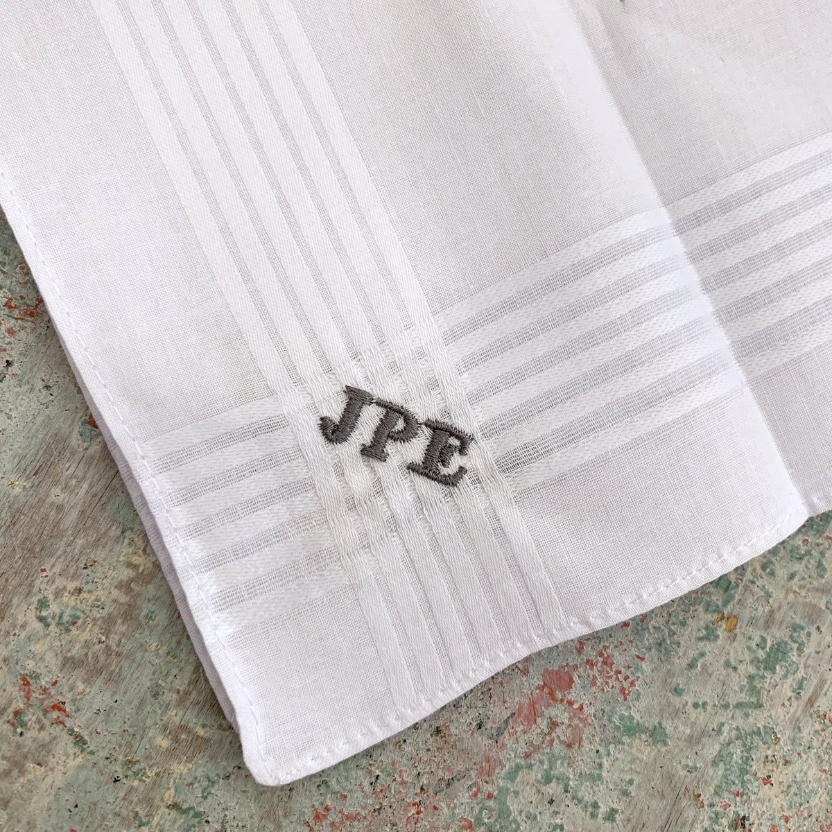 Embroidered Monogram Mens Handkerchief