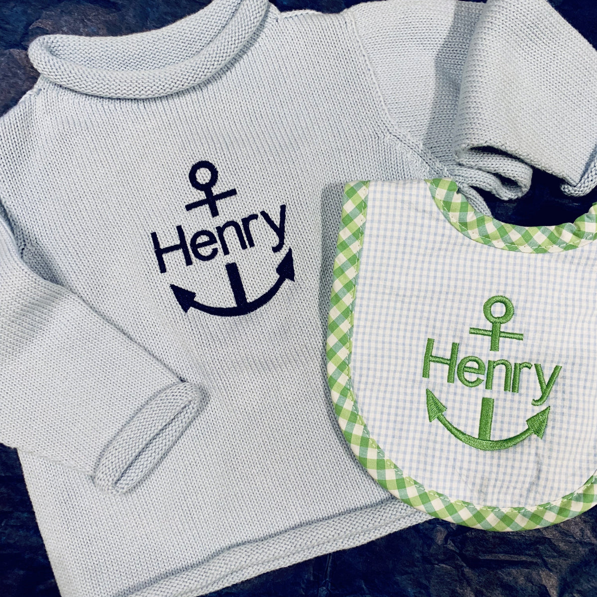 Embroidered Monogram Baby Rollneck Sweater