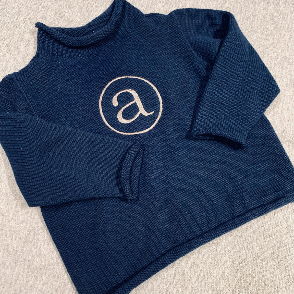 Embroidered Monogram Baby Rollneck Sweater