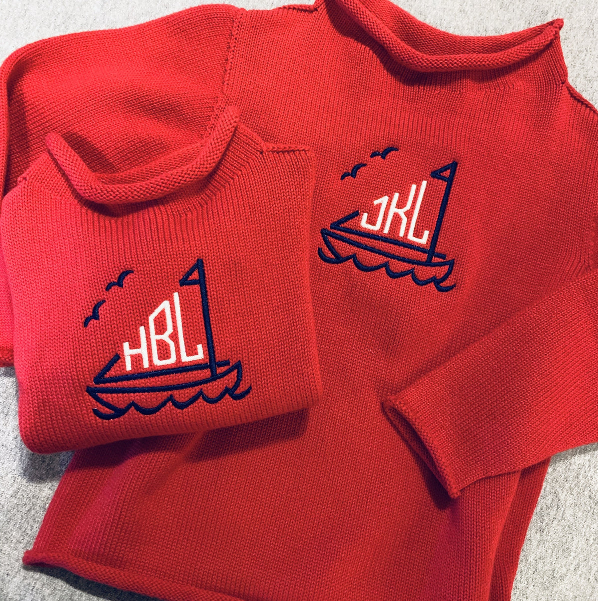 Embroidered Monogram Baby Rollneck Sweater