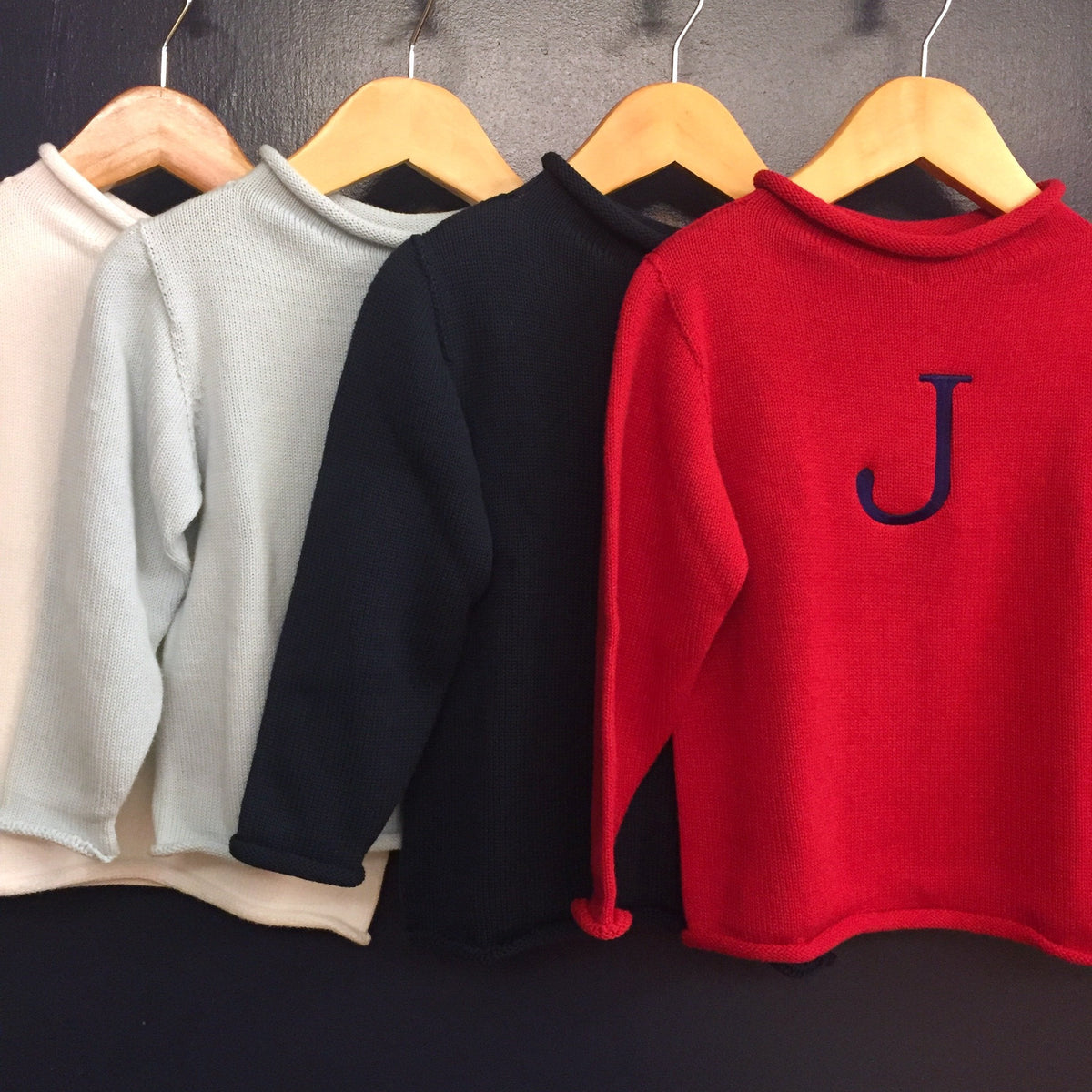 Embroidered Monogram Baby Rollneck Sweater