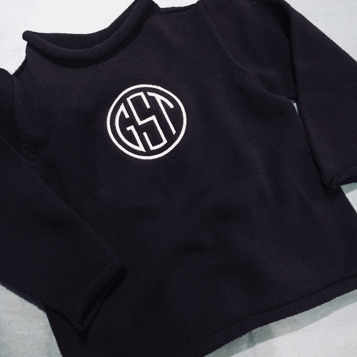 Embroidered Monogram Baby Rollneck Sweater