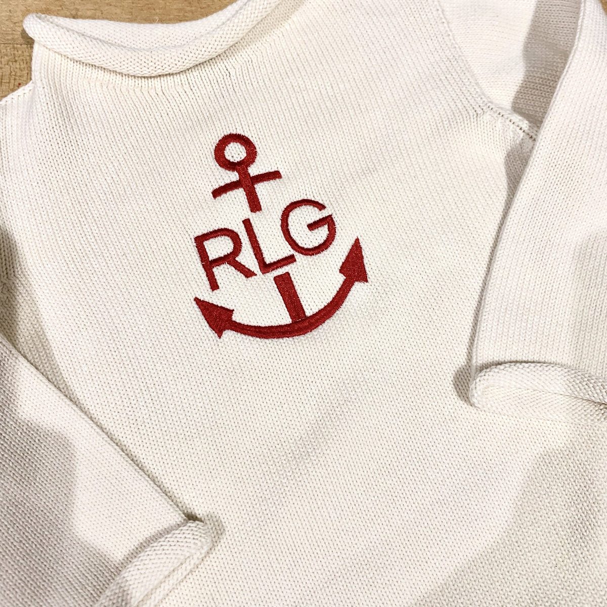 Embroidered Monogram Baby Rollneck Sweater
