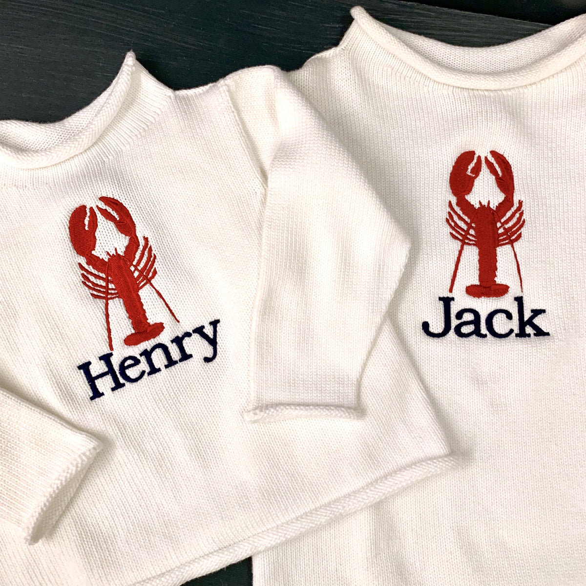 Embroidered Monogram Baby Rollneck Sweater