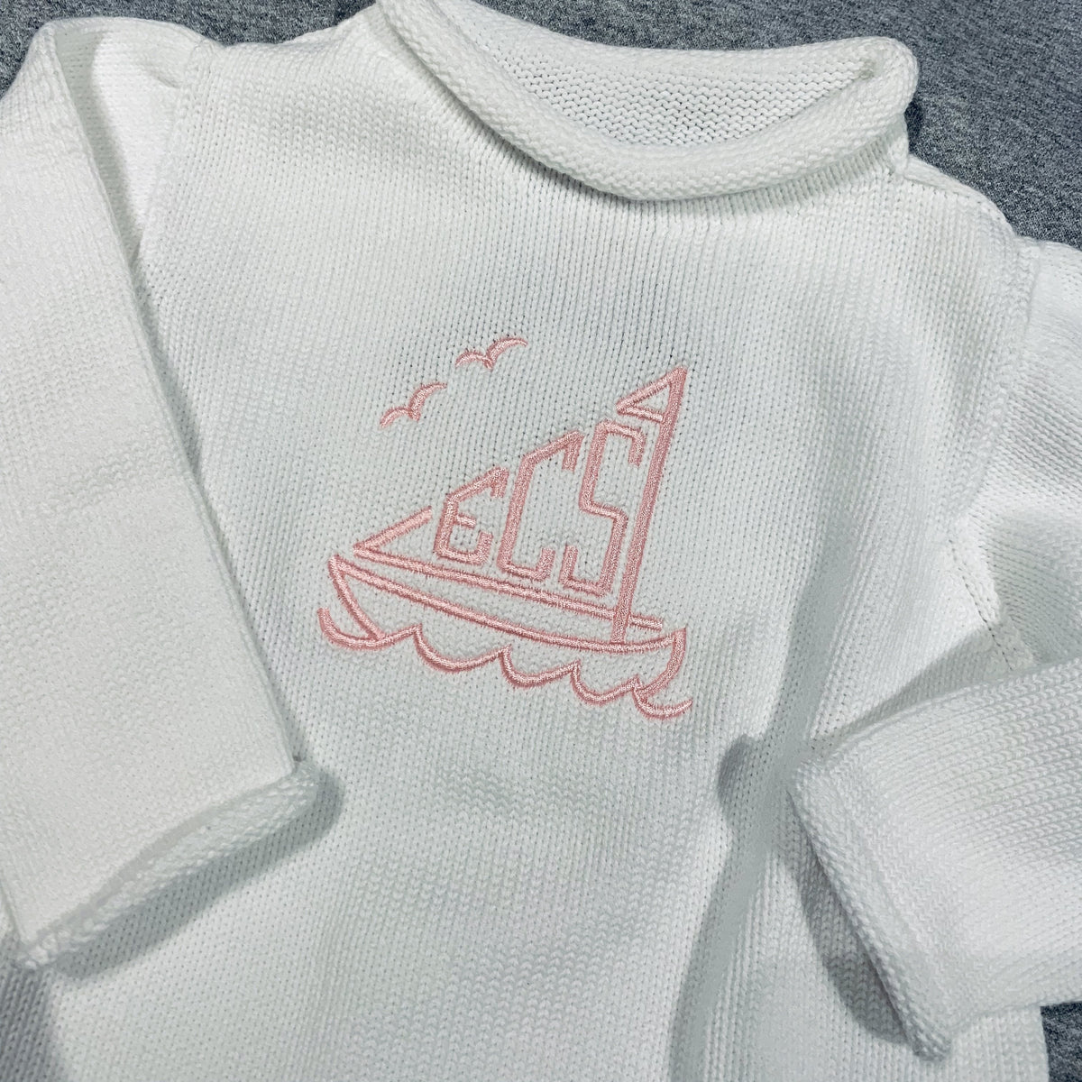 Embroidered Monogram Baby Rollneck Sweater