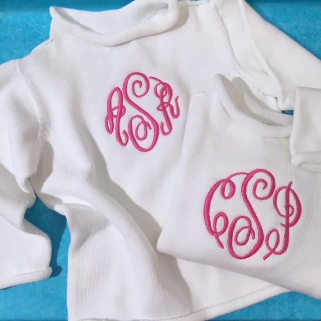 Embroidered Monogram Baby Rollneck Sweater