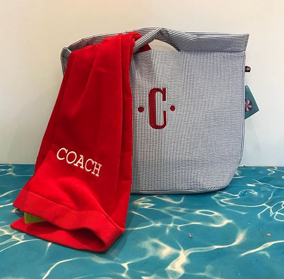 Embroidered Monogram Beach Towel