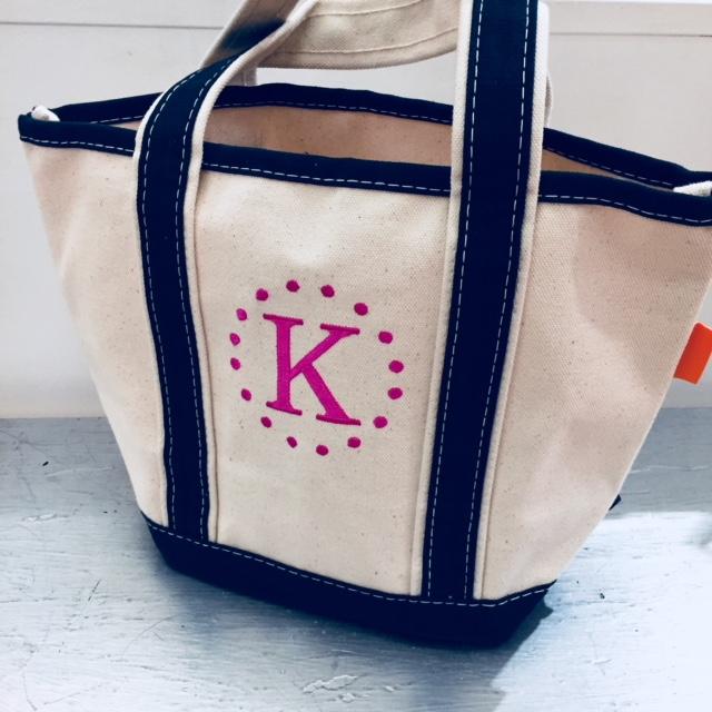 Embroidered Monogram Small Boat Tote