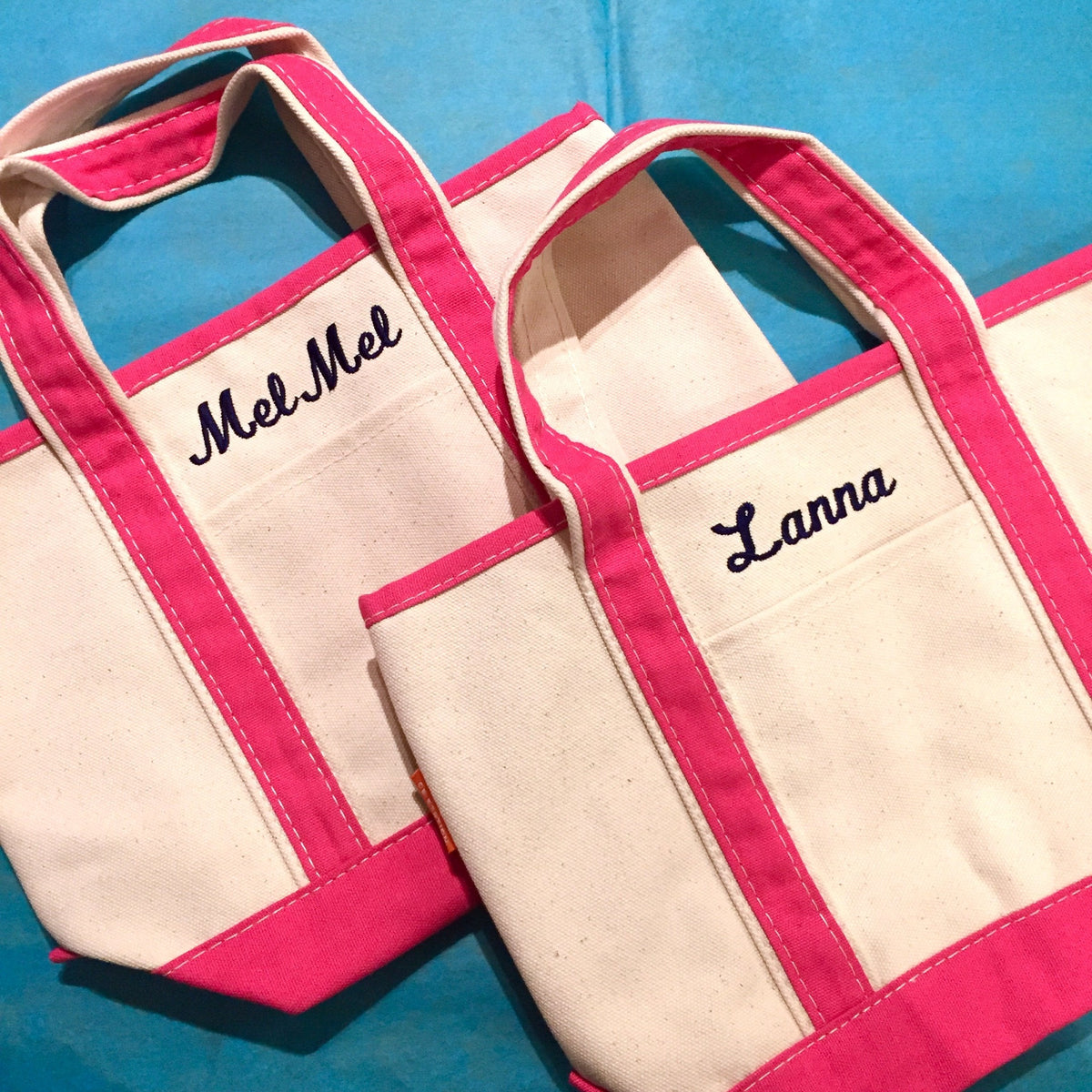 Embroidered Monogram Small Boat Tote